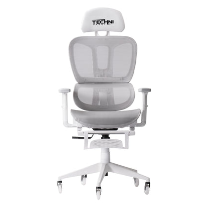 AirFlex2 White Mesh Gaming Chair with Foot Rest