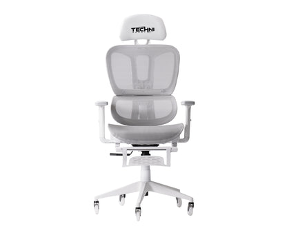 AirFlex2 White Mesh Gaming Chair with Foot Rest