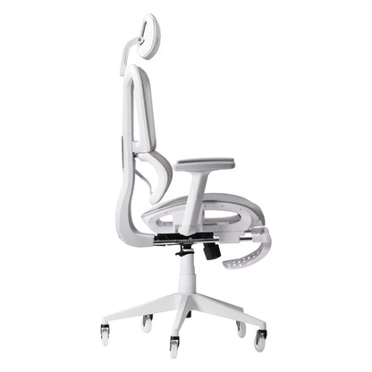 AirFlex2 White Mesh Gaming Chair with Foot Rest