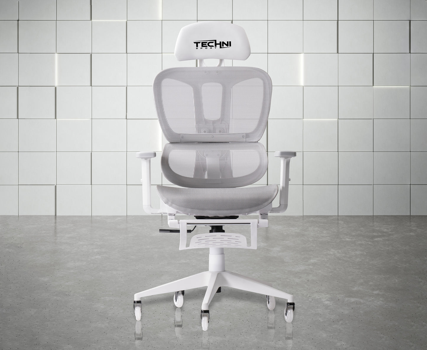 AirFlex2 White Mesh Gaming Chair with Foot Rest