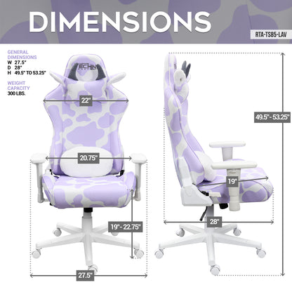 Lavender Cow Gaming Chair