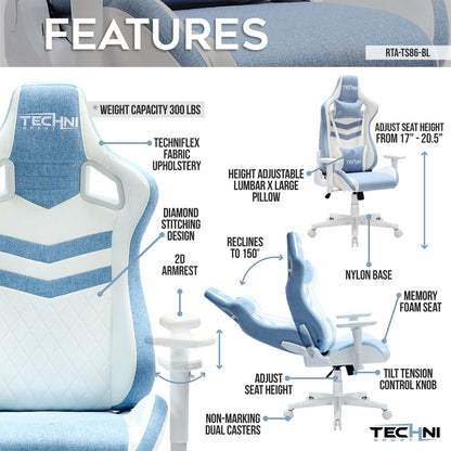 Pastel Blue Gaming Chair