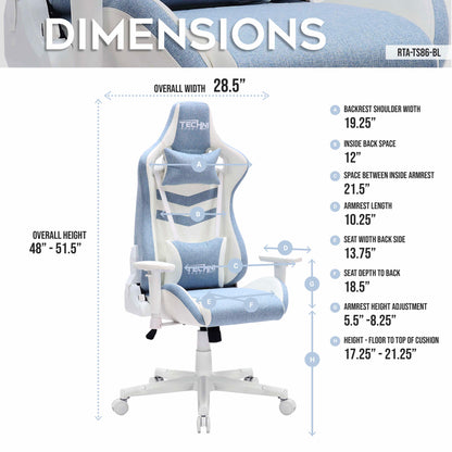 Pastel Blue Gaming Chair