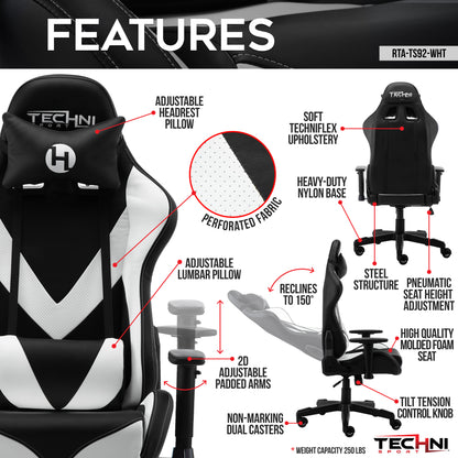 ProGamer2 White Gaming Chair