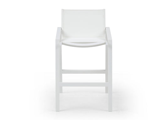 Rio Indoor Outdoor Bar Stool in White Aluminum (Set of 2) by Whiteline Modern Living