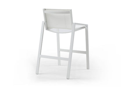 Rio Indoor Outdoor Bar Stool in White Aluminum (Set of 2) by Whiteline Modern Living