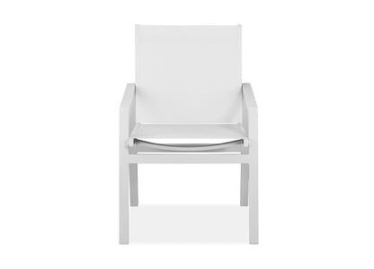 Rio Indoor Outdoor Dining Arm Chair in White Aluminum (Set of 2) by Whiteline Modern Living