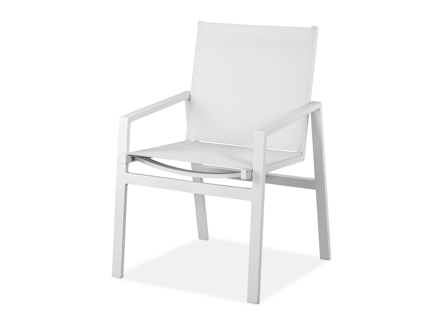 Rio Indoor Outdoor Dining Arm Chair in White Aluminum (Set of 2) by Whiteline Modern Living