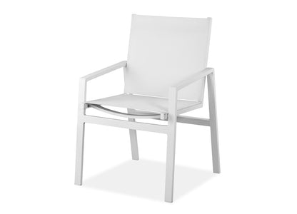 Rio Indoor Outdoor Dining Arm Chair in White Aluminum (Set of 2) by Whiteline Modern Living