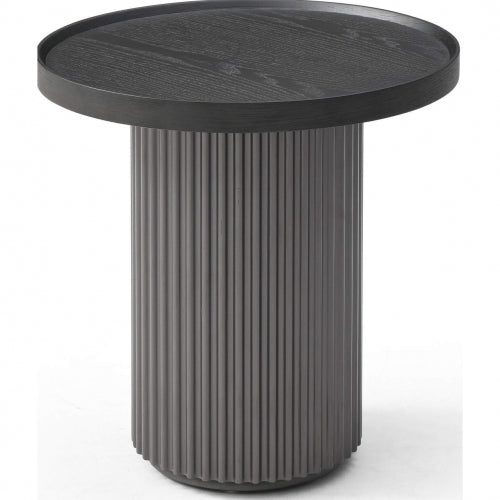 Heidi Side Table in Smoke Oak & Silver Grey Wood by Whiteline Modern Living