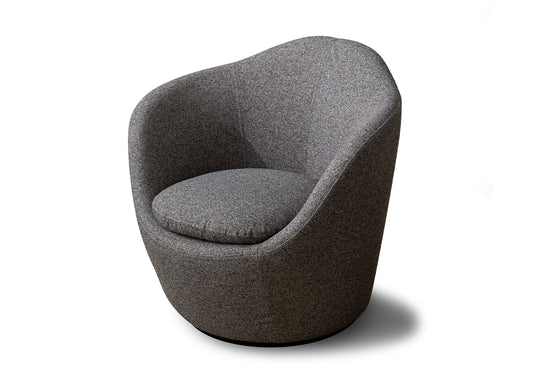 Stone Curved Back Accent Chair in Dark Grey Fabric & Black by Whiteline Modern Living