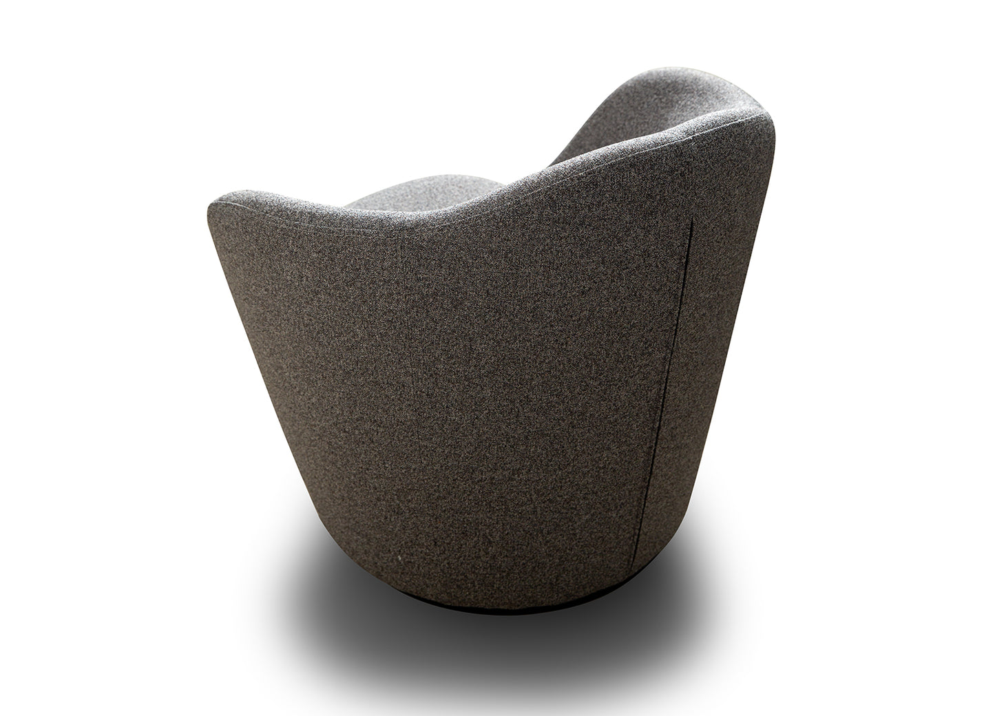 Stone Curved Back Accent Chair in Dark Grey Fabric & Black by Whiteline Modern Living