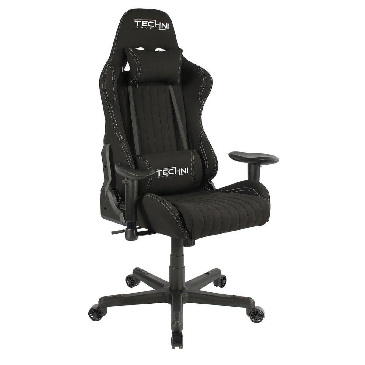 Techni Sport TS-F44 Black Fabric Ergonomic High Back Racer Style PC Gaming Chair