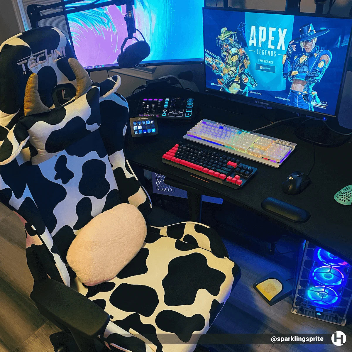 Techni Sport TS85 Cow Print Luxx Series Gaming Chair