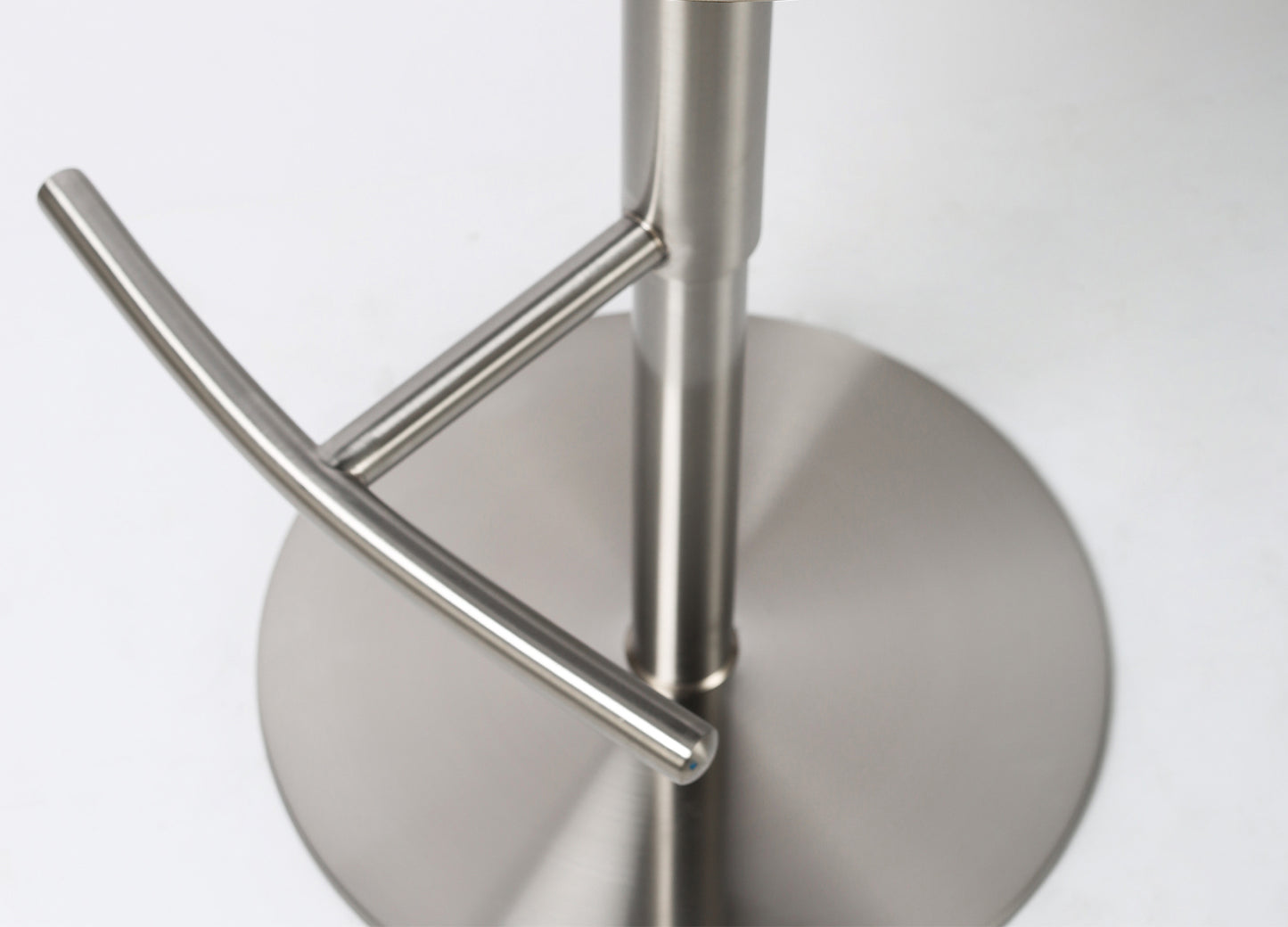 Tommy Swivel Adjustable Bar Stool in Light Grey Leatherette & Brushed Stainless by Whiteline Modern Living