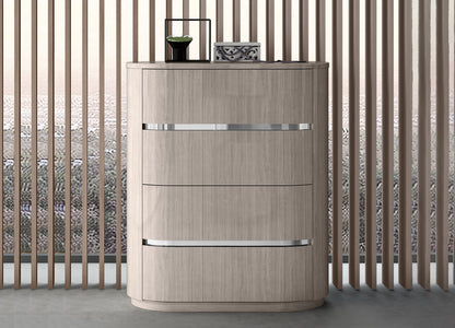 Waves Chest in High Gloss Beige Angley Finish by Whiteline Modern Living