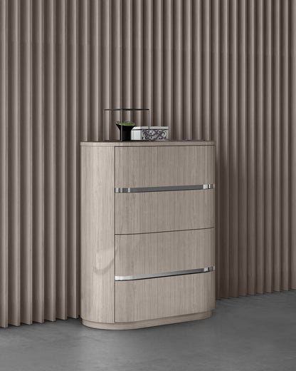 Waves Chest in High Gloss Beige Angley Finish by Whiteline Modern Living