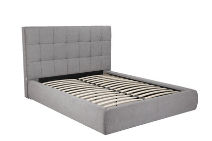 Dexter Queen Bed in Tufted Grey Fabric