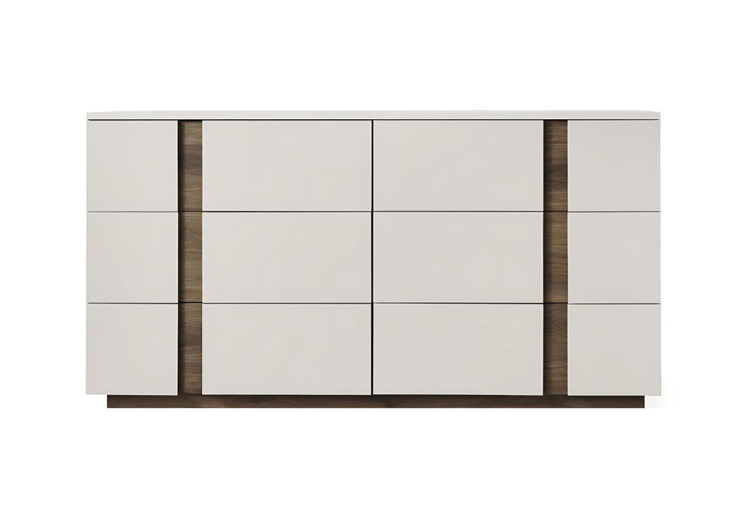 Romina Dresser in Light Grey Lacquer & Walnut Veneer by Whiteline Modern Living