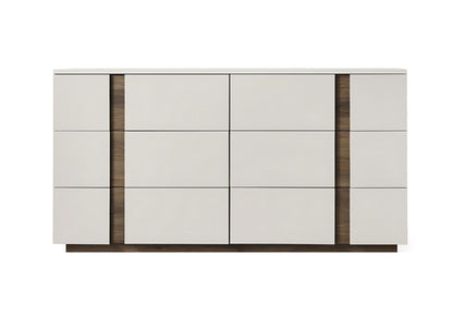 Romina Dresser in Light Grey Lacquer & Walnut Veneer by Whiteline Modern Living