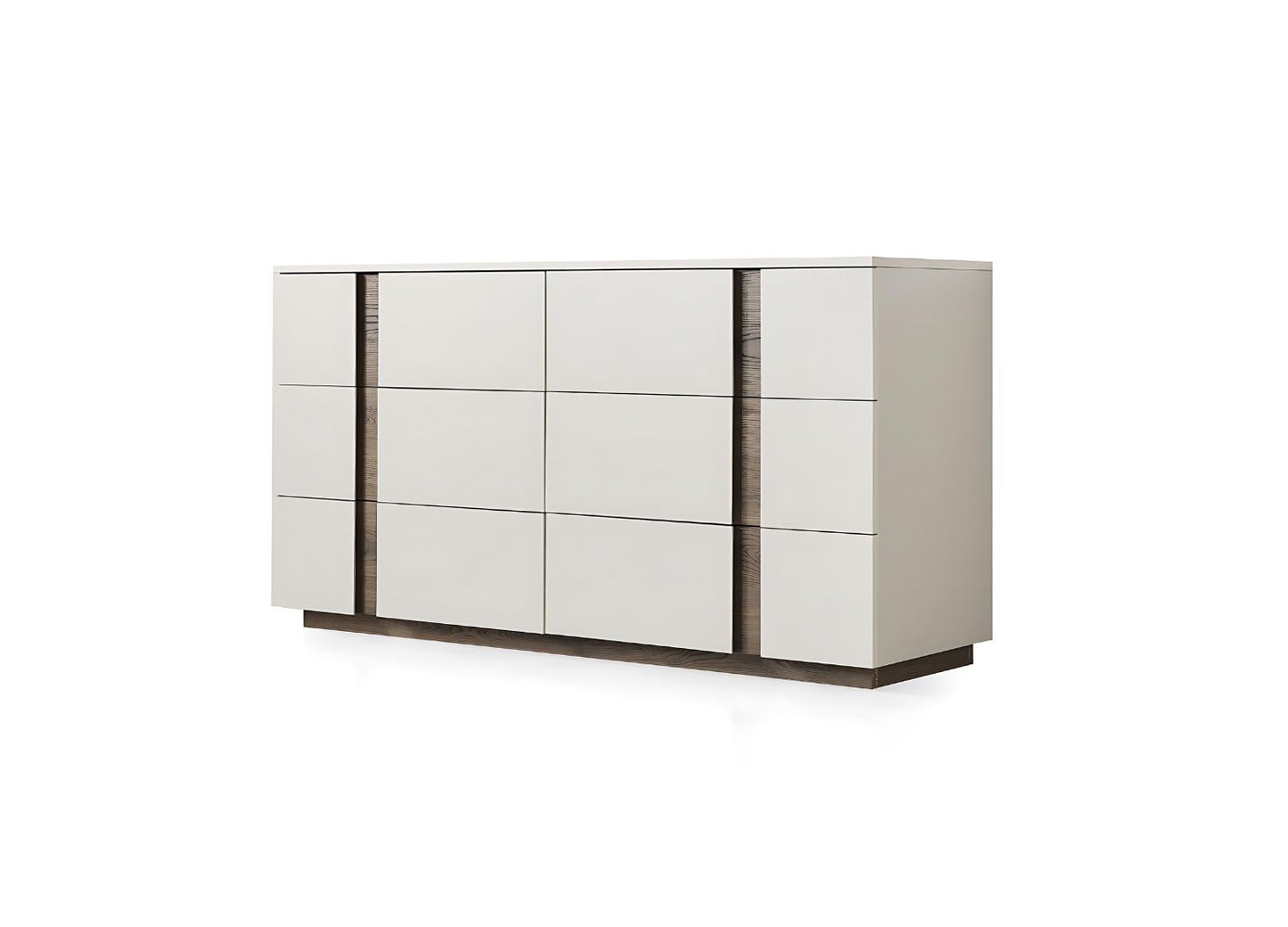 Romina Dresser in Light Grey Lacquer & Walnut Veneer by Whiteline Modern Living