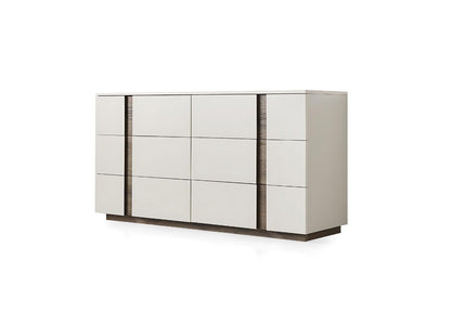 Romina Dresser in Light Grey Lacquer & Walnut Veneer by Whiteline Modern Living