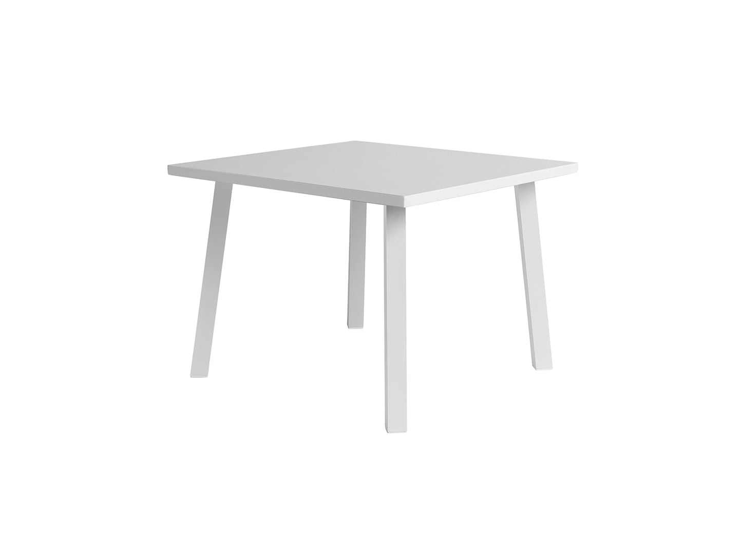 Rio Indoor Outdoor 39" Square Dining Table in White Aluminum by Whiteline Modern Living