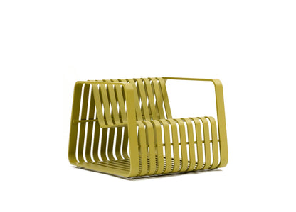 Ocean Indoor Outdoor Accent Chair in Powder Coated Green Aluminum by Whiteline Modern Living