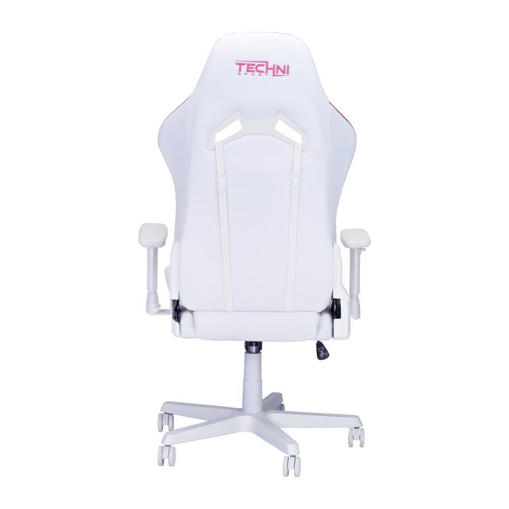 Techni Sport Echo Gaming Chair - White with Pink