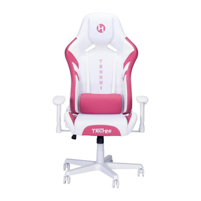 Techni Sport Echo Gaming Chair - White with Pink