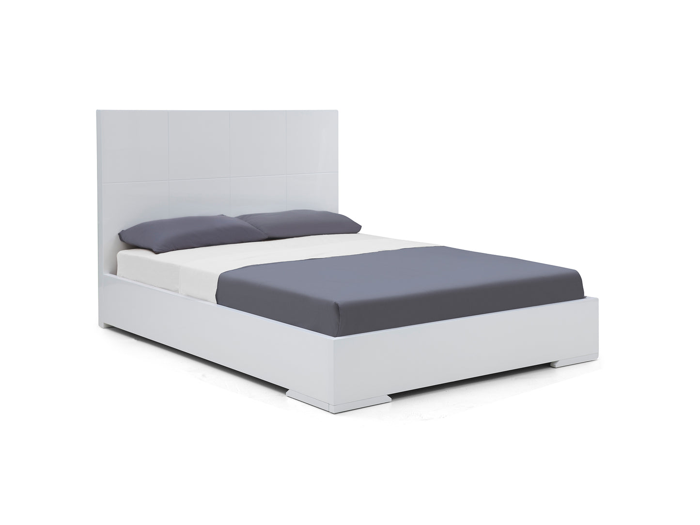 Anna Queen Bed in High Gloss White by Whiteline Modern Living