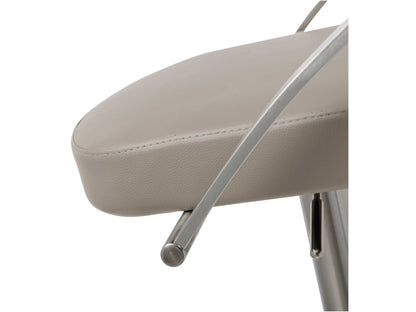 Zuri Adjustable Bar Stool in Taupe Leatherette & Stainless Steel by Whiteline Modern Living