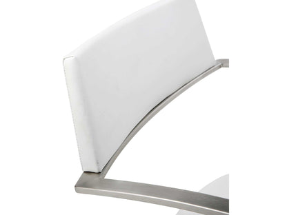 Zuri Adjustable Bar Stool in White Leatherette & Stainless Steel by Whiteline Modern Living