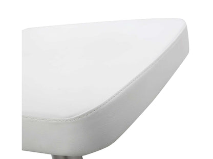 Maureen Adjustable Bar Stool in White Leatherette & Stainless Steel by Whiteline Modern Living