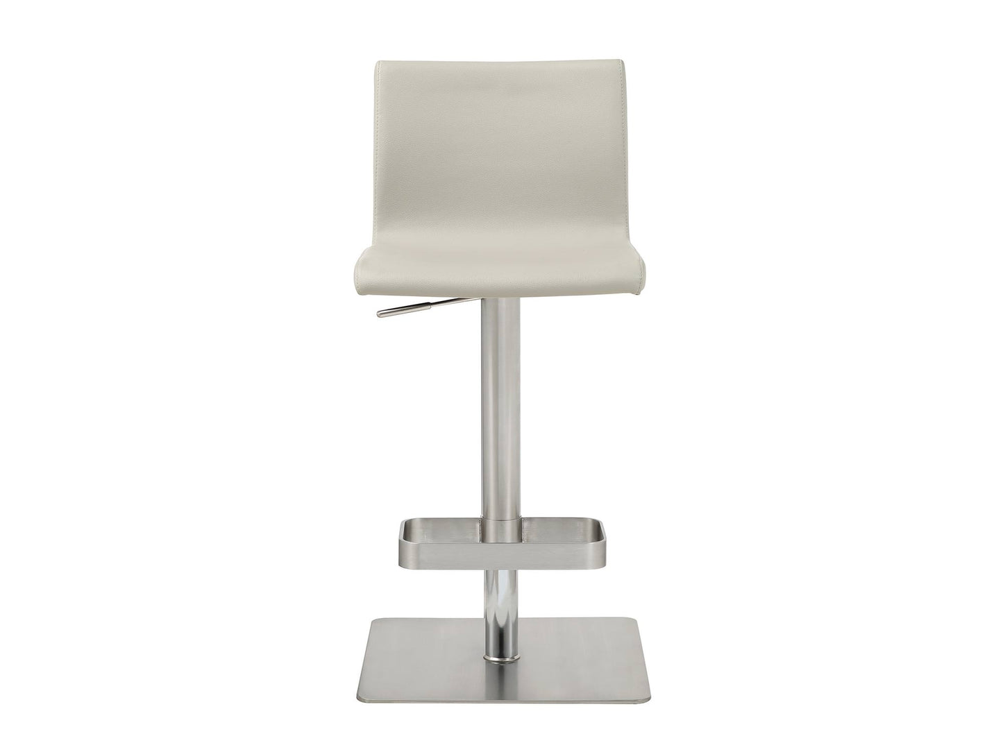 Watson Adjustable Bar Stool in Light Grey Leatherette & Stainless Steel by Whiteline Modern Living