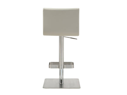 Watson Adjustable Bar Stool in Light Grey Leatherette & Stainless Steel by Whiteline Modern Living