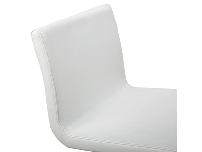 Watson Adjustable Bar Stool in White Leatherette & Stainless Steel by Whiteline Modern Living