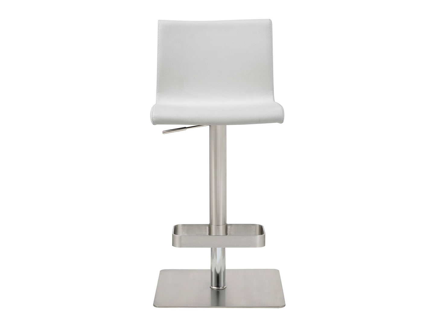 Watson Adjustable Bar Stool in White Leatherette & Stainless Steel by Whiteline Modern Living