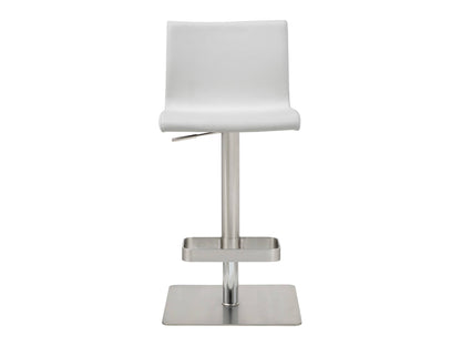 Watson Adjustable Bar Stool in White Leatherette & Stainless Steel by Whiteline Modern Living