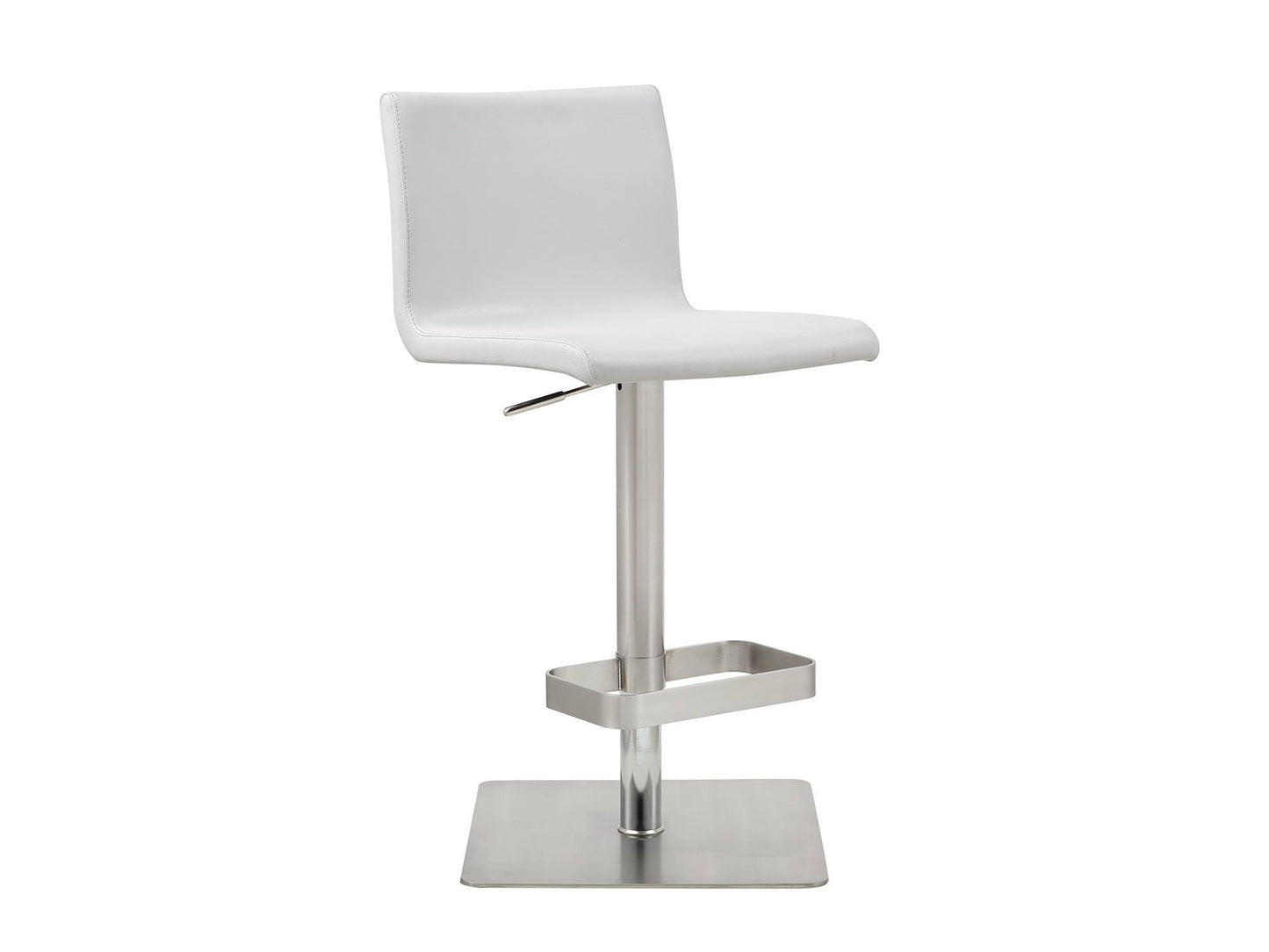 Watson Adjustable Bar Stool in White Leatherette & Stainless Steel by Whiteline Modern Living