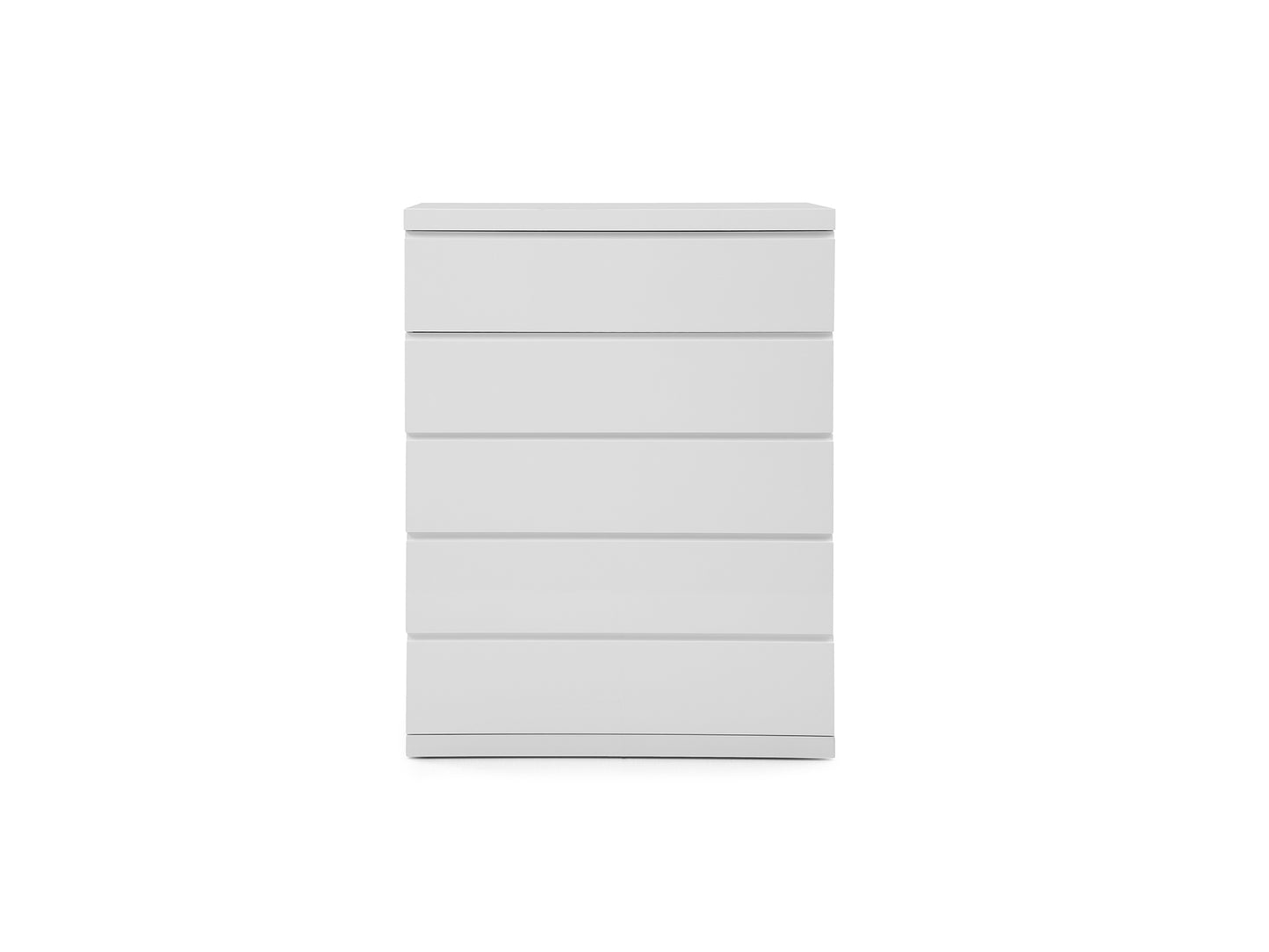 Anna 5 Drawer Chest in High Gloss White by Whiteline Modern Living