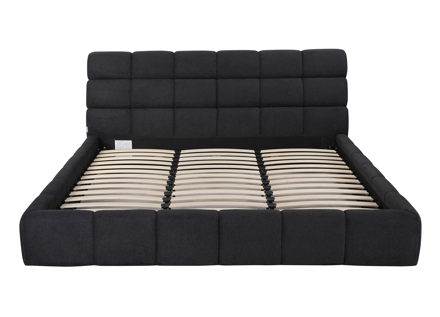 Owen King Bed in Tufted Dark Grey Fabric by Whiteline Modern Living