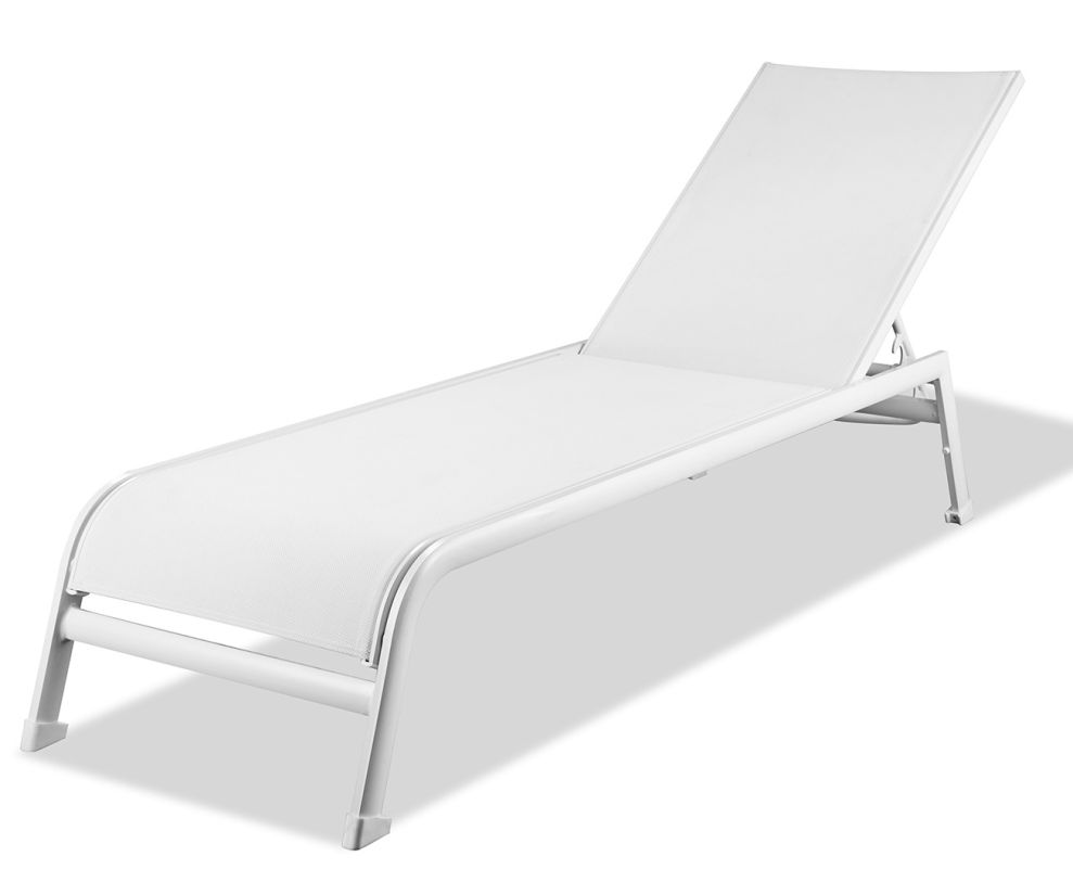 Whiteline Modern Living Sunset Outdoor Chaise in White CL1568-WHT (Set of 2)